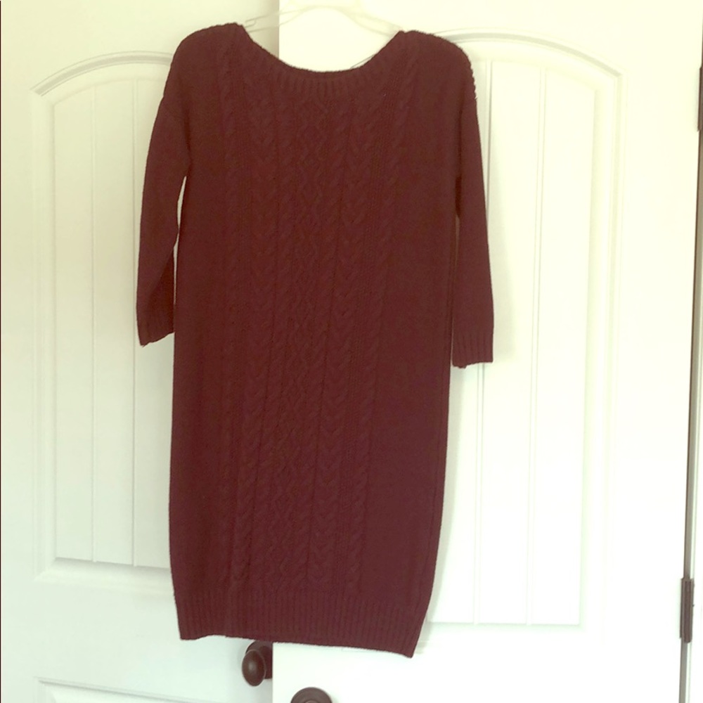 Maroon sweater dress